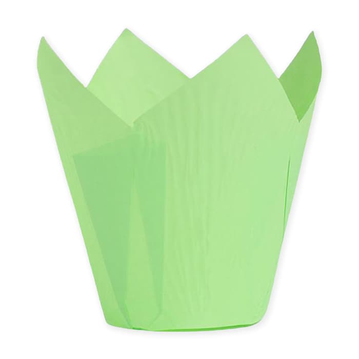 Форма для выпечки «Тюльпан» зеленый, 5 х 8 см, 50 шт