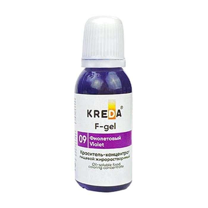 Краситель пищевой Kreda F-gel, концентрат жирорастворимый, фиолетовый, 20 мл