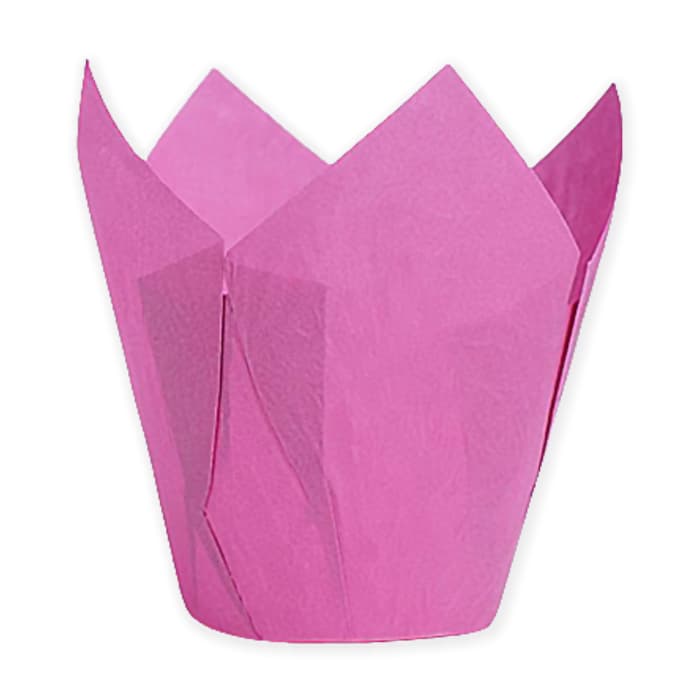 Форма для выпечки «Тюльпан» темно-розовый, 5 х 8 см, 100 шт