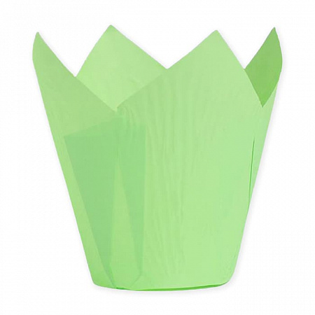 Форма для выпечки «Тюльпан» зеленый, 5 х 8 см, 25 шт