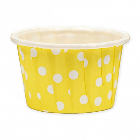 Форма для выпечки «Маффин» желтый в белый горох, 3,8 х 3 см, 100 шт