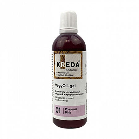 Краситель натуральный жирорастворимый Kreda VegyOil-gel, розовый, 80 мл
