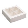 Коробка для конфет 4 шт с окном белая 12,5 х 12,5 х 3,5 см