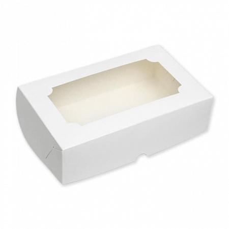 Кондитерская складная коробка белая 25 х 15 х 7 см