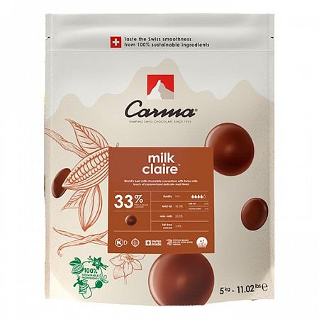 Шоколад молочный Carma Milk Claire 33% (5 кг)