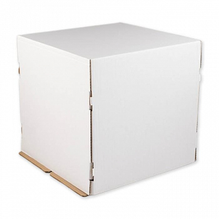 Коробка для торта 240x240x220мм Белая №28