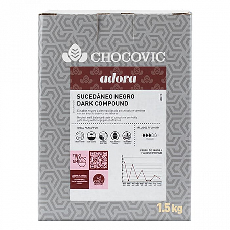 Глазурь темная Chocovic Adora для покрытия (1,5 кг)
