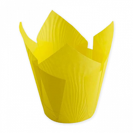 Форма для выпечки «Тюльпан» желтый, 5 х 8 см, 25 шт