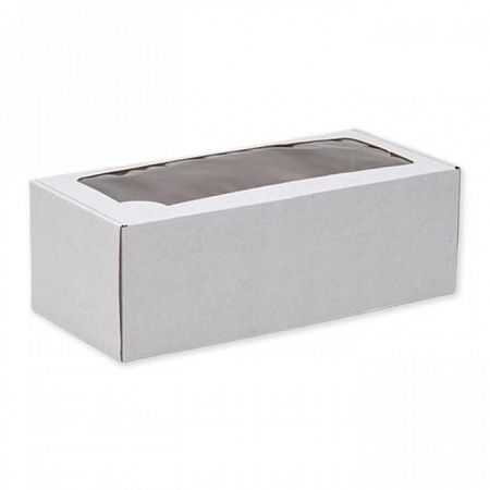 Коробка самосборная с окном, белая, 16 х 35 х 12 см