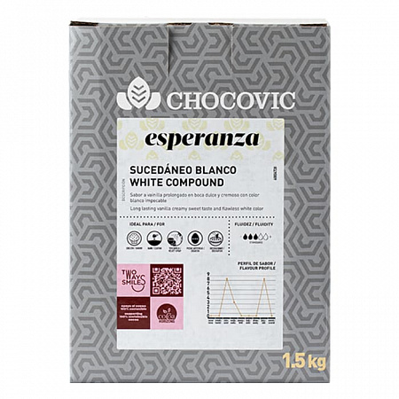 Глазурь белая Chocovic Esperanza для покрытия (1,5 кг)