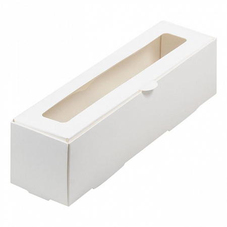 Коробка для макаронс на 6 шт Белая с окном №92