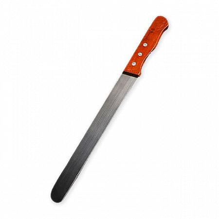 Нож для бисквита с мелкими зубцами длина 25 см, толщина 0,8 мм