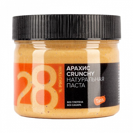 Арахисовая паста Tatis «Хрустящая с кусочками арахиса» без сахара, 300 гр.