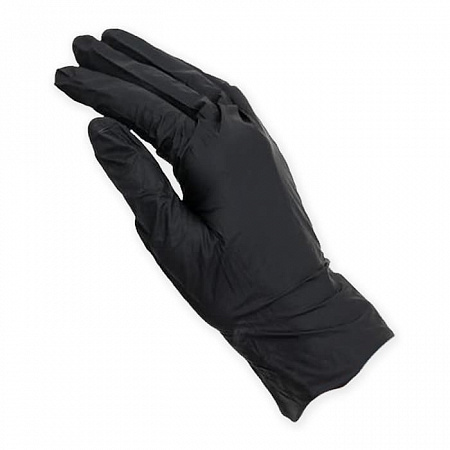Перчатки нитриловые неопудренные, размер S чёрные, 10 шт