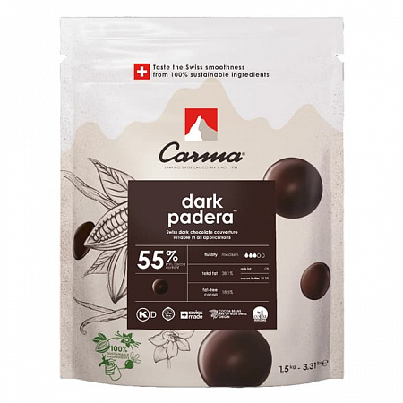 Шоколад темный Carma Padera 55% (1,5 кг)