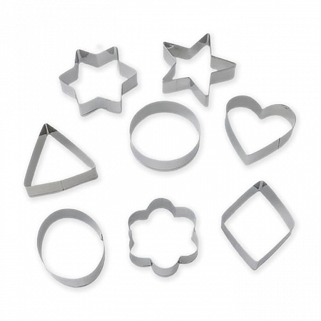 Набор форм для вырезания печенья «Звезда, круг, овал, квадрат, сердце» 14x14 см