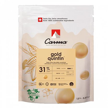 Шоколад белый Carma Gold Quintin с камелью 31% (1,5 кг)