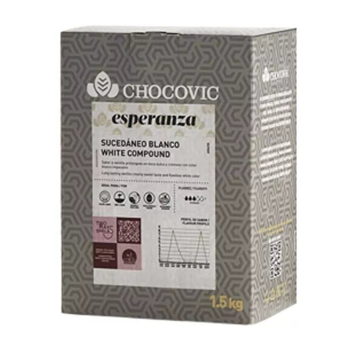 Глазурь белая Chocovic Esperanza для покрытия 1,5 кг