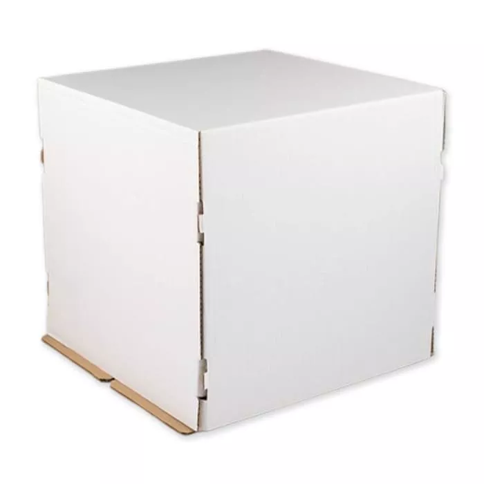 Коробка для торта 240x240x220мм Белая №28