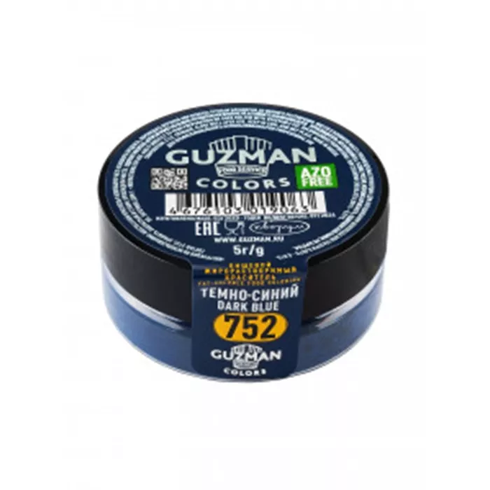 Пищевой жирорастворимый краситель для шоколада Guzman, темно-синий, 5 г