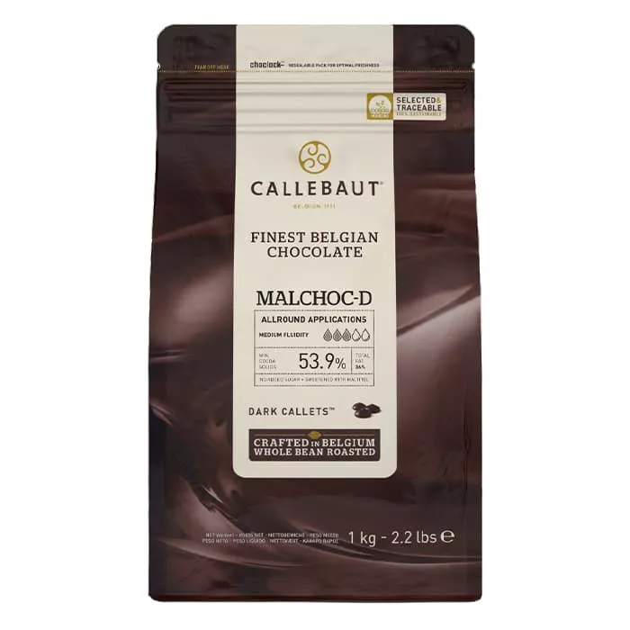 Шоколад тёмный Callebaut Malchoc-D без сахара 57,6% (1 кг)