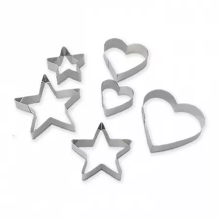 Набор форм для вырезания печенья Доляна «Сердце, звёздочка» 6 шт