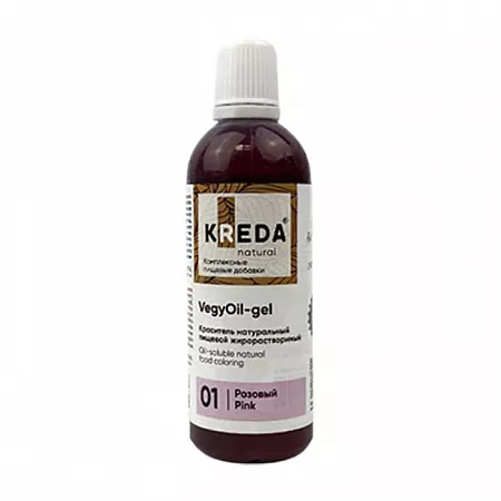 Краситель натуральный жирорастворимый Kreda VegyOil-gel, розовый, 80 мл