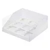 Коробка для 9 капкейков Белая с прозрачной крышкой №63, 10шт