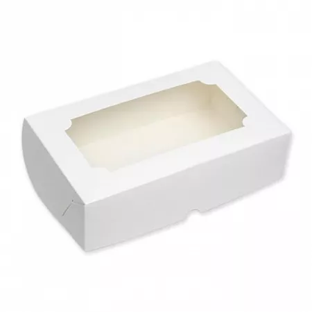 Кондитерская складная коробка белая 25 х 15 х 7 см
