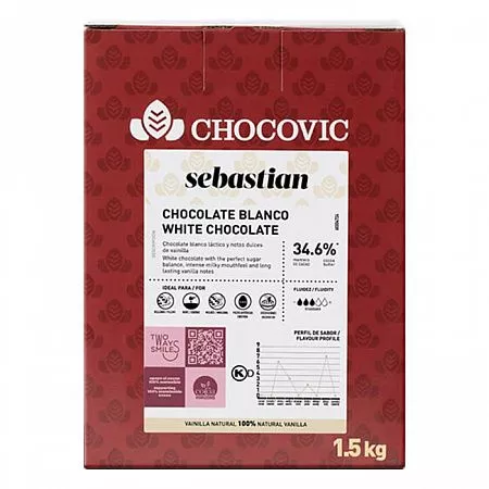 Шоколад белый Chocovic Sebastian 34,6% (1,5 кг)