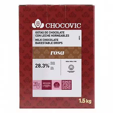 Термостабильные капли Chocovic Rosa из молочного шоколада (1,5 кг)