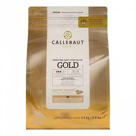 Шоколад белый Callebaut Gold с камелью 30,4% (2,5 кг)