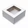 Коробка для торта 220x220x130мм Белая с окном №37, 10шт