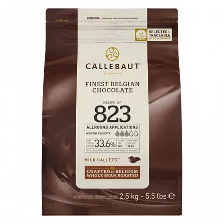 Шоколад молочный Callebaut 823 33,6% (2,5 кг)