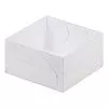 Коробка для зефира 155x155x60 мм Белая с прозрачной крышкой №101