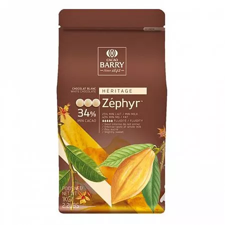 Шоколад белый Cacao Barry Zephyr 34% (1 кг)