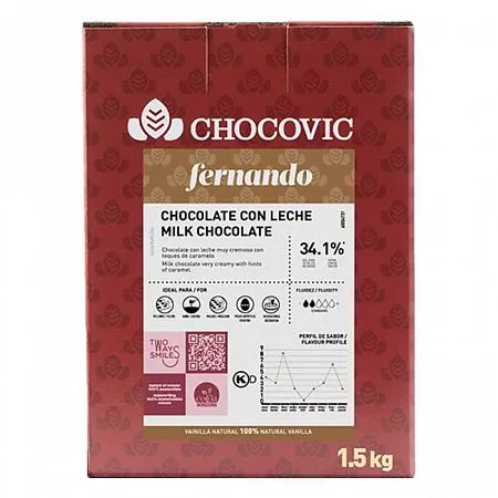 Шоколад молочный Chocovic Fernando 34,1% (1,5 кг)