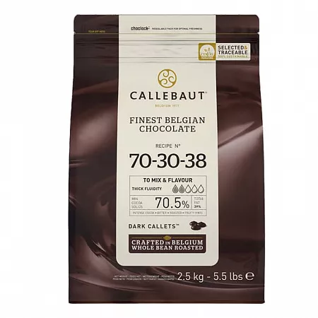 Шоколад горький Callebaut 70-30-38 70,5% (2,5 кг)