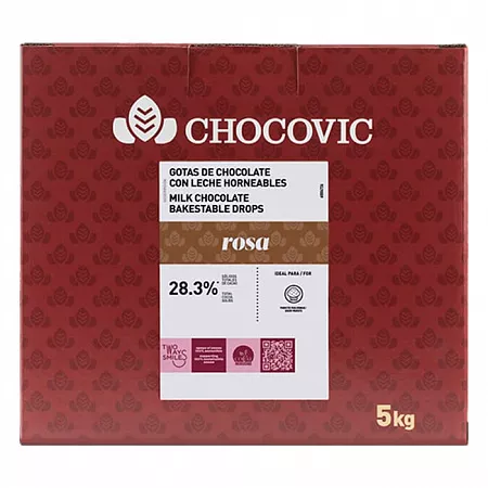 Термостабильные капли Chocovic Rosa из молочного шоколада (5 кг)