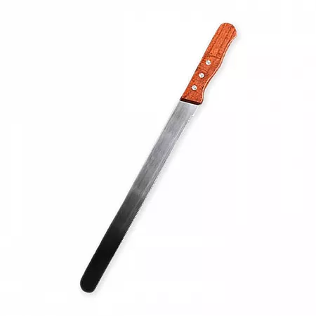 Нож для бисквита с мелкими зубцами длина 30 см, деревянная ручка