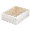 Коробка для 12 капкейков Белая с окном №57