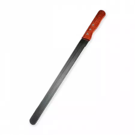 Нож для бисквита с крупными зубцами длина 35 см, деревянная ручка