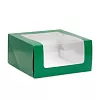 Кондитерская упаковка 23,5 х 23,5 х 11,5 см темно-зеленая с окном