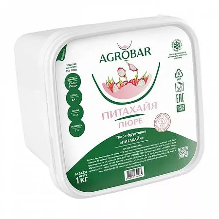 Пюре замороженное Agrobar питахайя «Драгонфрут» 1 кг