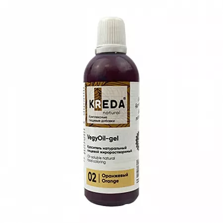 Краситель натуральный жирорастворимый Kreda VegyOil-gel, оранжевый, 80 мл