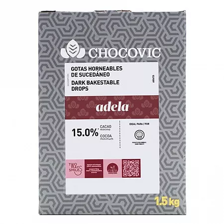 Термостабильные капли Chocovic Adela 15% из темной глазури (1,5 г)