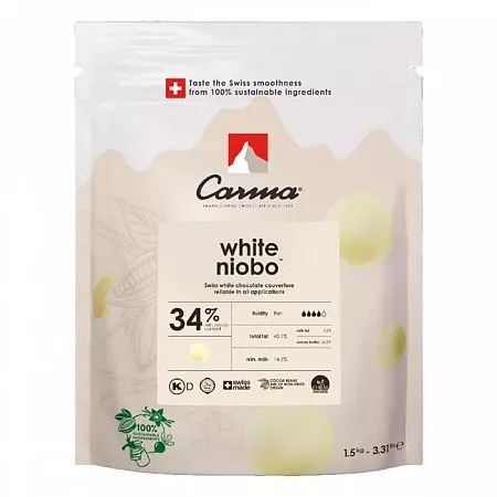 Шоколад белый Carma Niobo 34% (1,5 кг)