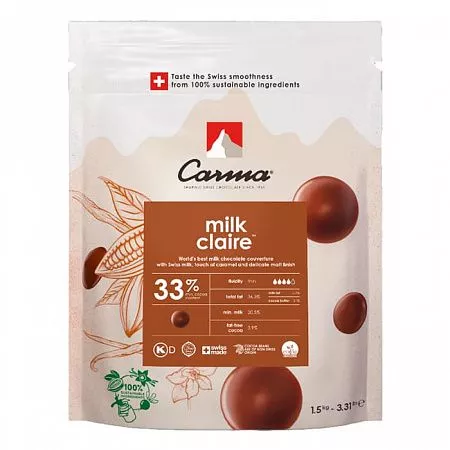 Шоколад молочный Carma Milk Claire 33% (1,5 кг)